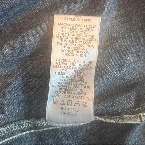 Tory Burch Blue Denim Belted Brigette Demi Shirt Dress Size 0 - Picture 8 of 8